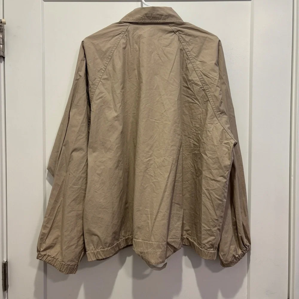 Vintage Izod Lacoste Harrington Jacket Mens XL‎ Tan Beige Cotton Windbreaker Zip